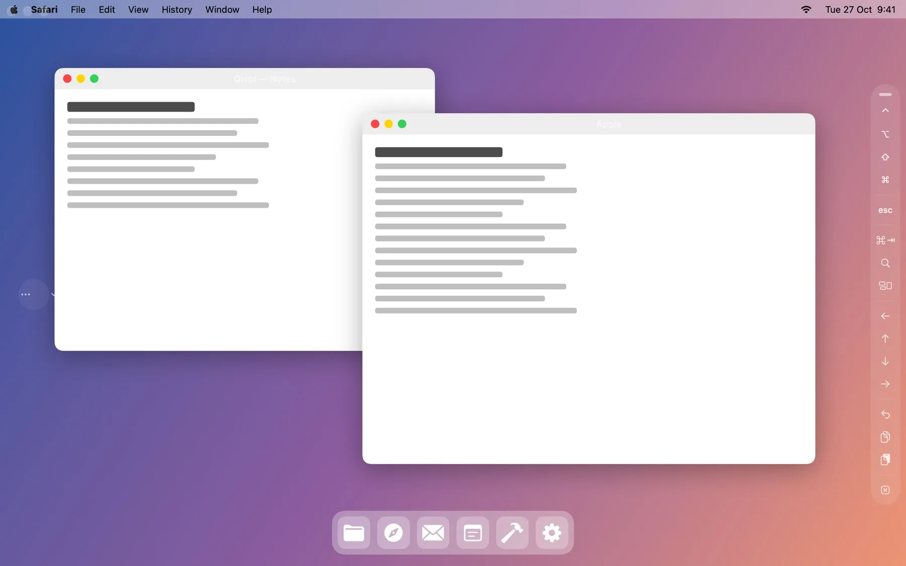 L’écran d’un Mac dans la fenêtre de Qispi, sur un autre Mac